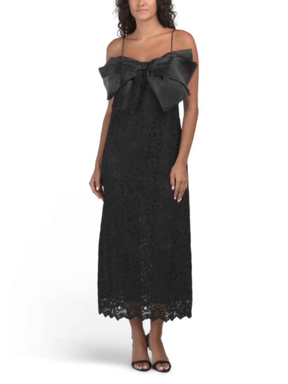 JL LUXE LABEL Sleeveless Bow Lace Dress - Picture 5 of 5
